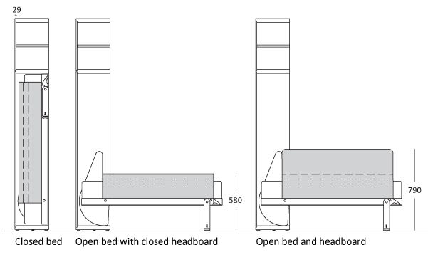 Oplapbed Circe hoofdsteun BedHabits